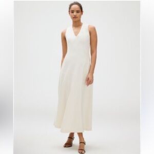 NWT Calvin Klein Cream V-Neck Sleeveless Maxi Dress